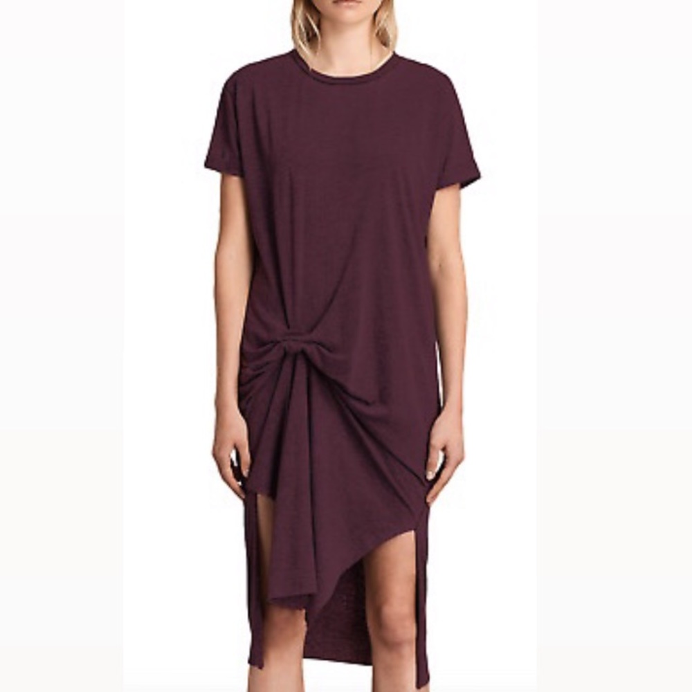 ALLSAINTS T-RIVI OXBLOOD DRESS